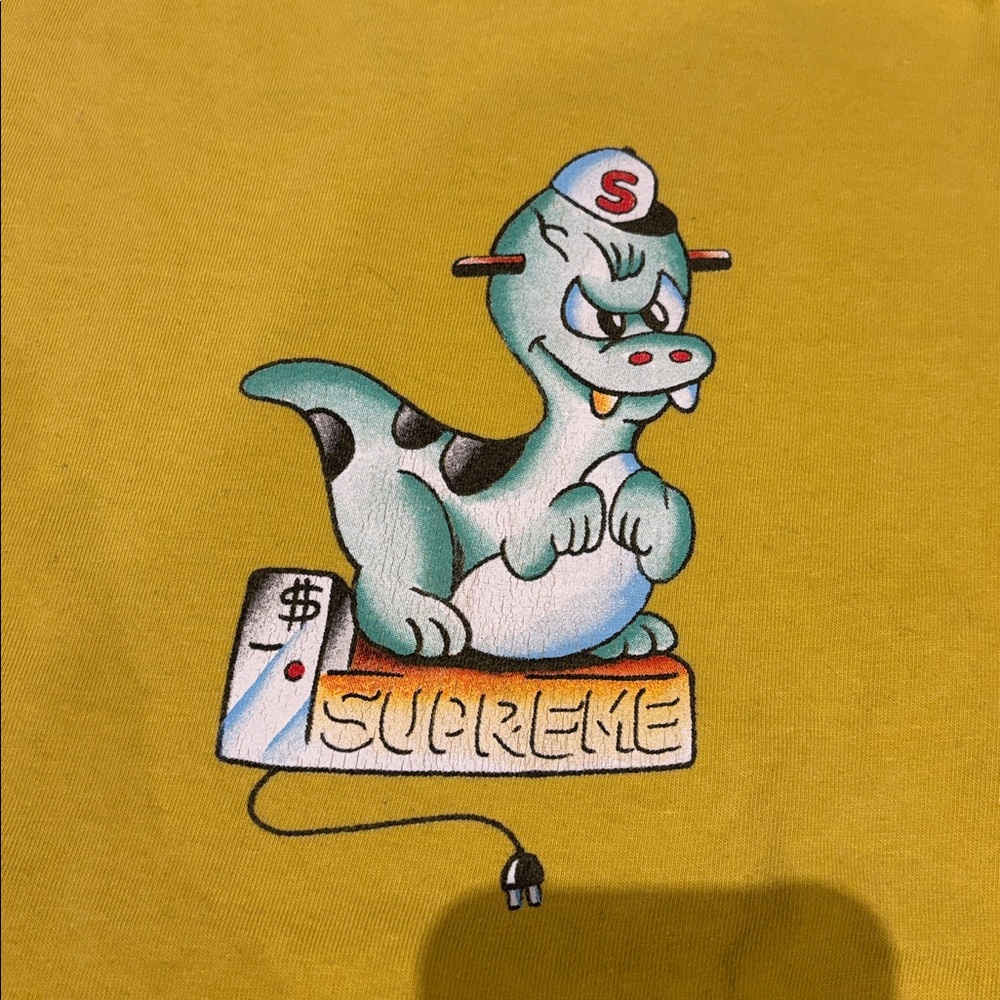 Supreme Men’s Dinosaur tee short sleeve tshirt acid Yellow SS20 Size Large
